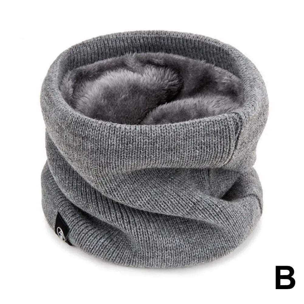 Women's Knitted Winter Snood Scarf – Cashmere-Like Softness Winter Snood Scarf Qme Gray One size