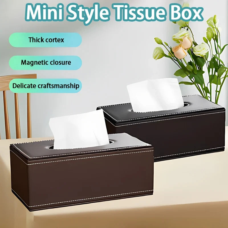 Leather Tissue Box Cover – Car & Home Paper Dispenser Tissue Box Cover Qme