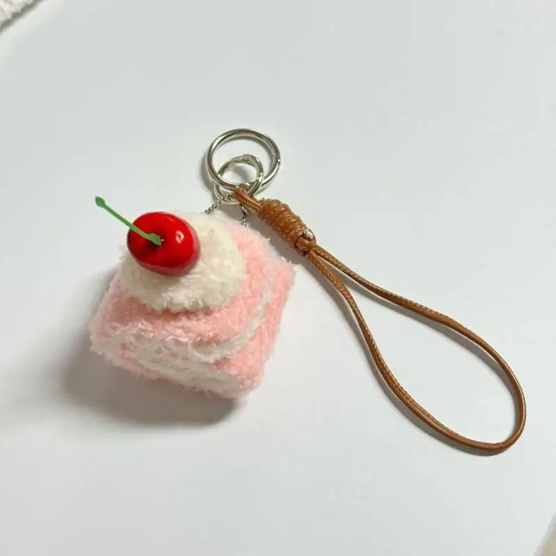 Food Plush Keychain – Hamburger, Sandwich & Cake Charm Novelty Plush Keychain Qme A3