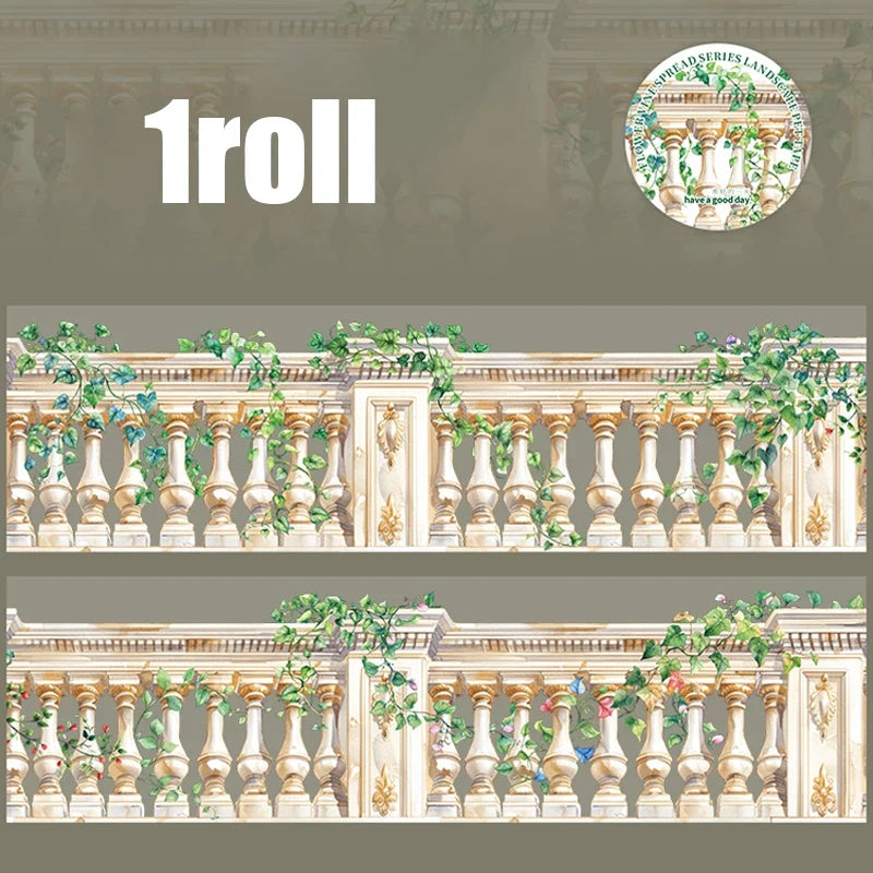 Fence Vine Scene PET Tape | Scrapbooking & DIY Decals Decorative Craft Tape Qme 6