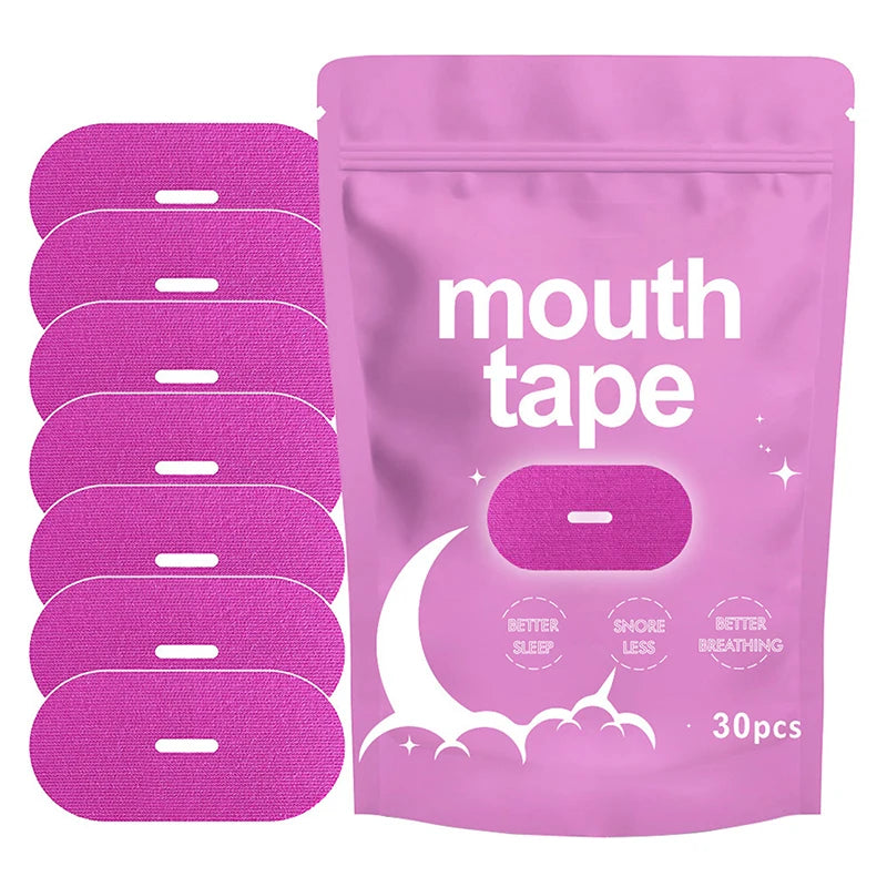 Anti-Snoring Mouth Tape – Nose Breathing Sleep Strips 30Pcs Anti-Snoring Sleep Tape Qst Rose red