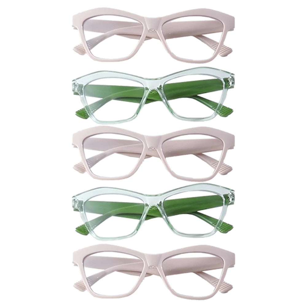 VOPHA Cat Eye Reading Glasses – Blue Light Blocking 1–5 Pack Reading Glasses Qst 100 3Pink 2Green