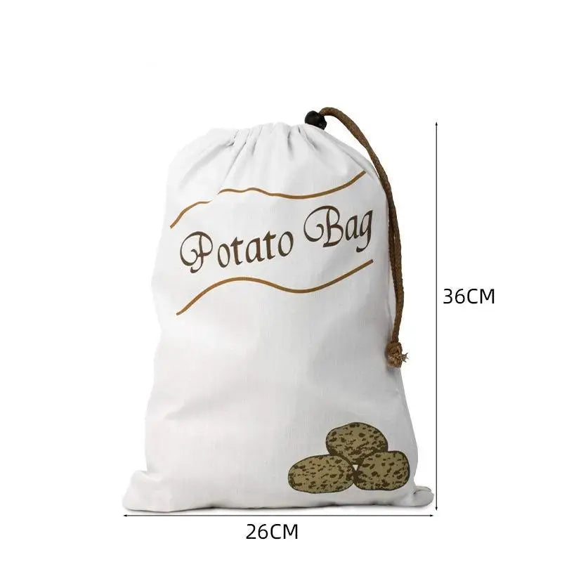 Reusable Canvas Drawstring Vegetable & Potato Storage Bag Vegetable Storage Bag Qst Potato