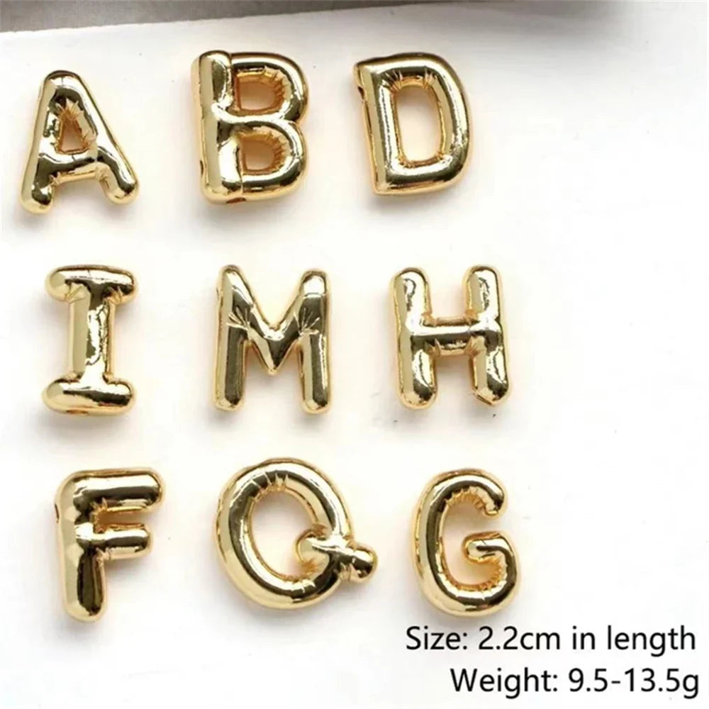 Gold Plated 3D Initial Pendant Necklace | 26 Letters Initial Pendant Necklace Qme