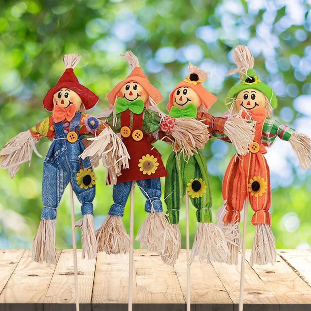 Handmade Straw Scarecrow Autumn Garden & Party Decoration Seasonal Scarecrow Decor Qme