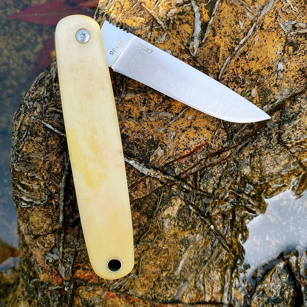 Z.QIAN W135HS Bone Handle Multi-Blade Slip Joint Pocket Knife Folding Pocket Knife Qst WHITE