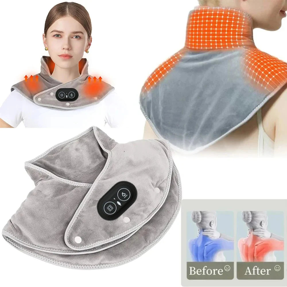 USB Electric Heated Neck & Shoulder Wrap – 3 Heat Settings Heated Neck Wrap Qst