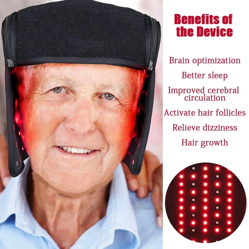 ZONGKUNG LED Hair Growth Cap – 660nm & 850nm Light Therapy Hat LED Hair Growth Cap Qst