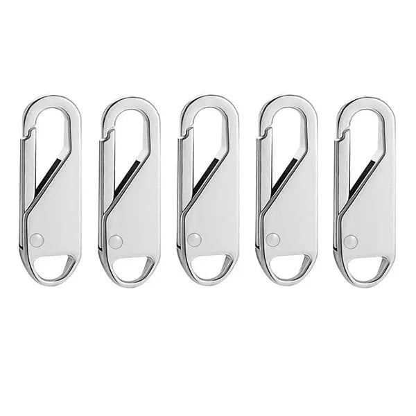 Universal Metal Zipper Puller Repair Kit – DIY Slider 10 Pcs Zipper Repair Kit Qme Silvery 5PCS