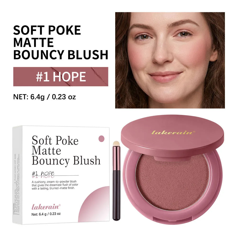 Matte Blush with Brush – Soft Focus Air Cushion Cheek Color Matte Blush Powder Qst 01