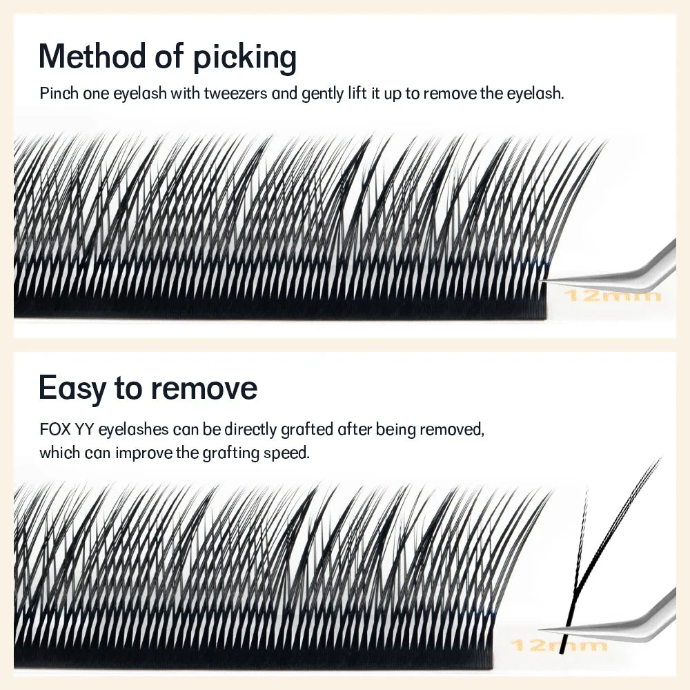 NATUHANA Fox YY Lash Extensions – Matte Black Natural Soft Lash Extensions Qme