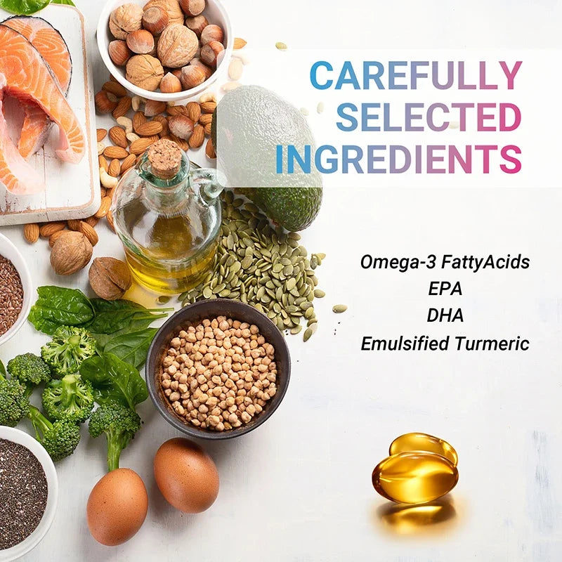 Omegas+ Turmeric Capsules – Heart, Brain & Joint Support Omega Turmeric Supplement Qst