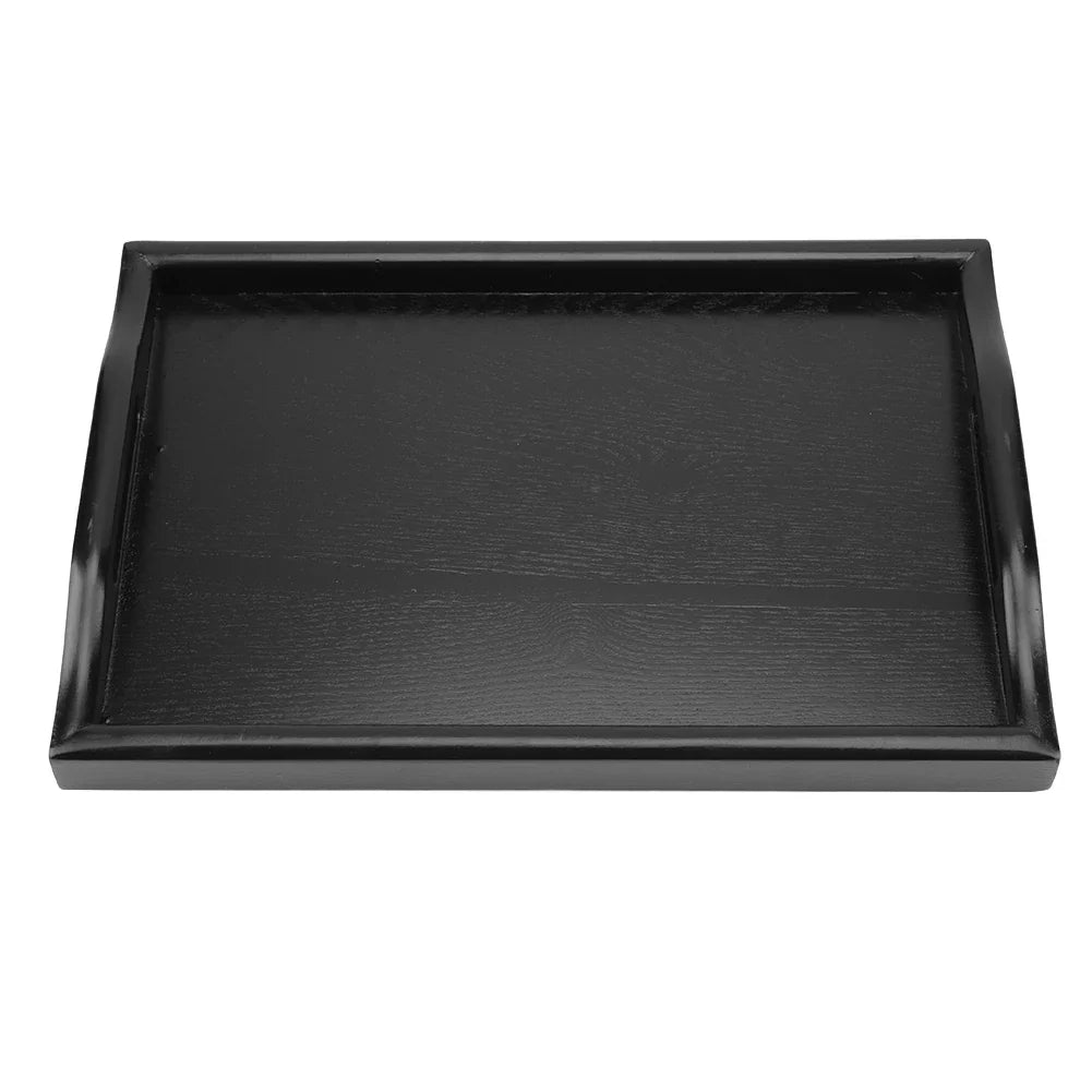 Wooden Serving Tray with Handles – Rectangle Tea & Snack Board Wooden Serving Tray Qme