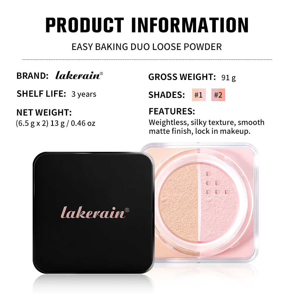 Dual Color Baking Loose Setting Powder – Matte Oil Control Setting Face Powder Qst