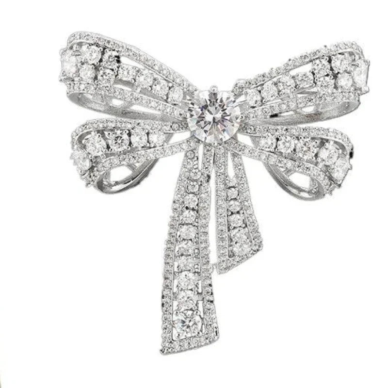 Luxurious Rhinestone Bow-Knot Brooch for Women | Coat Pin Rhinestone Brooch Pin Qme 1pc