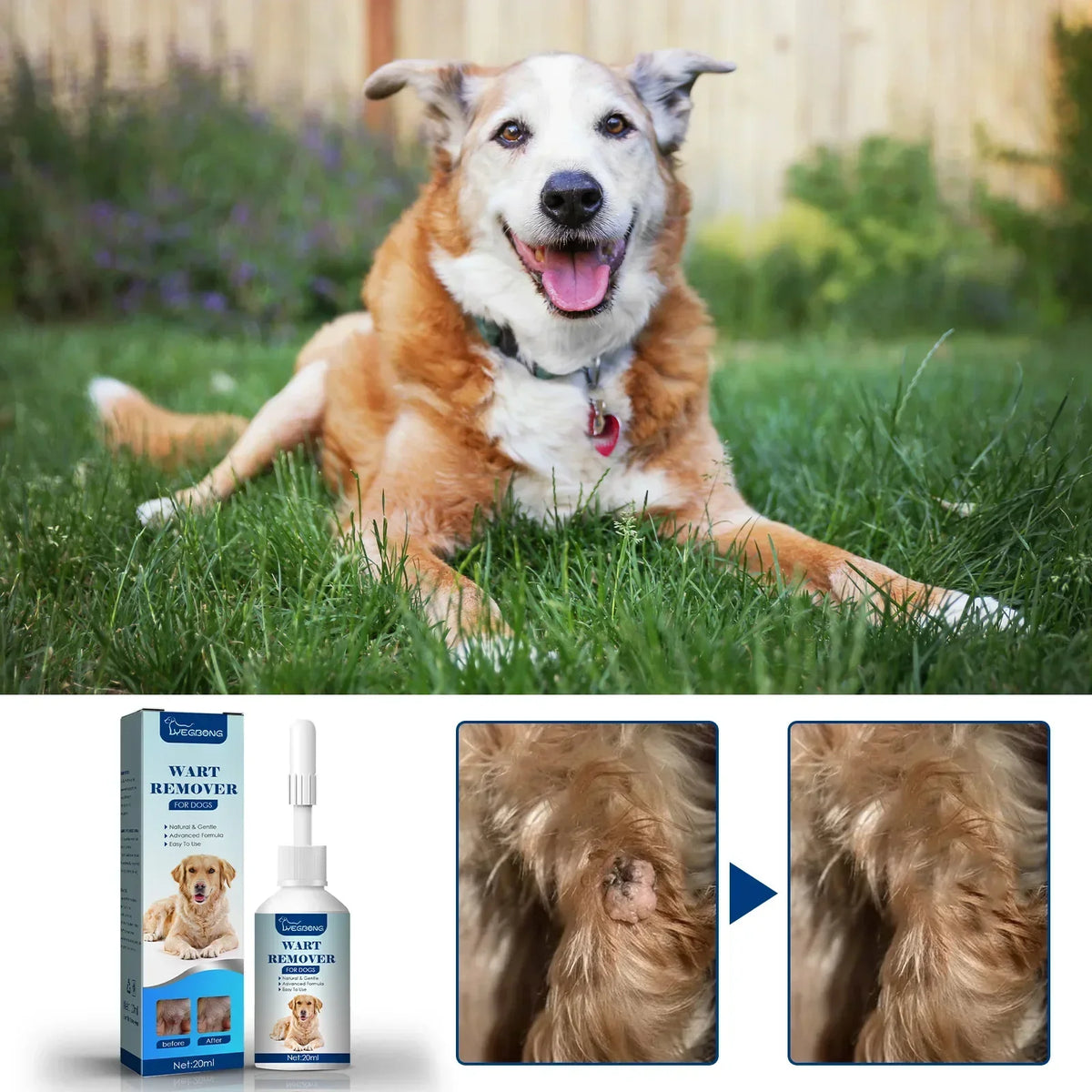 Natural Pet Skin Tag & Blemish Remover for Dogs & Cats Pet Skin Care Qme