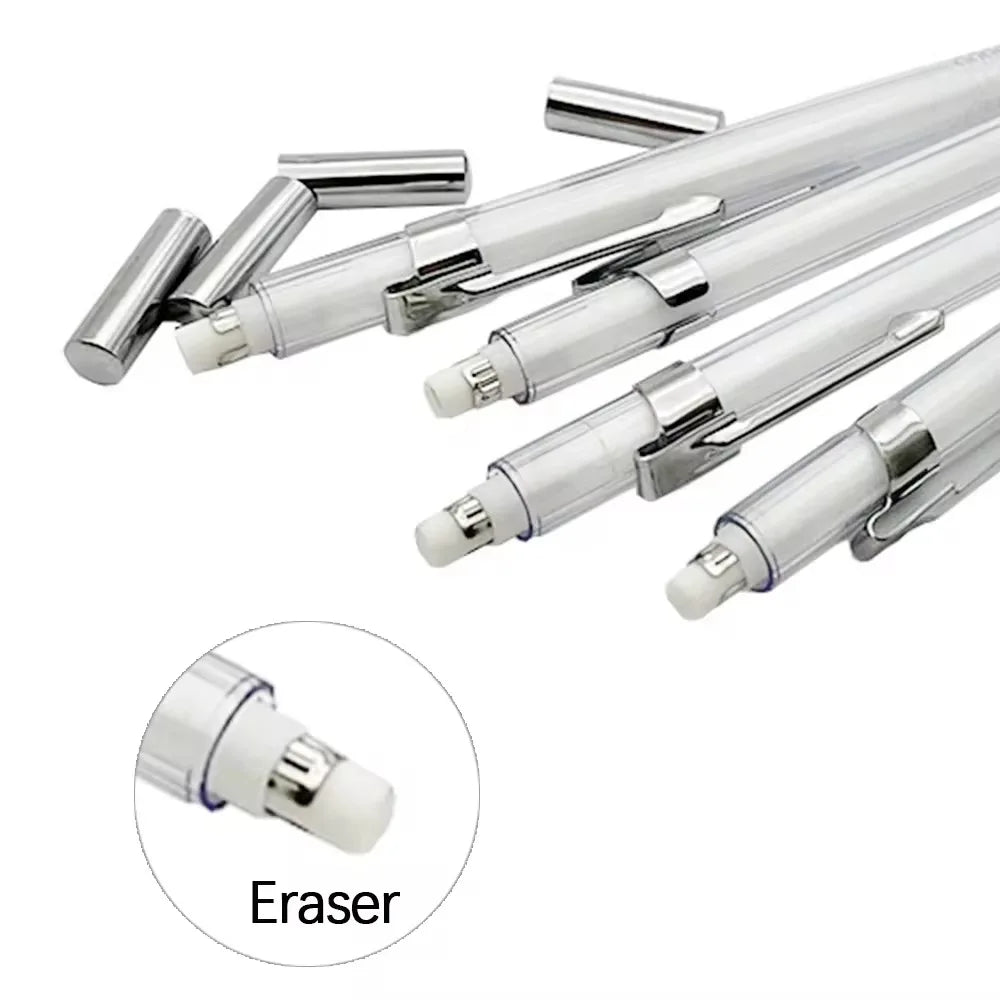 Transparent Mechanical Pencil 0.5 & 0.7mm with 2B Lead Refills Mechanical Pencil Set Qme