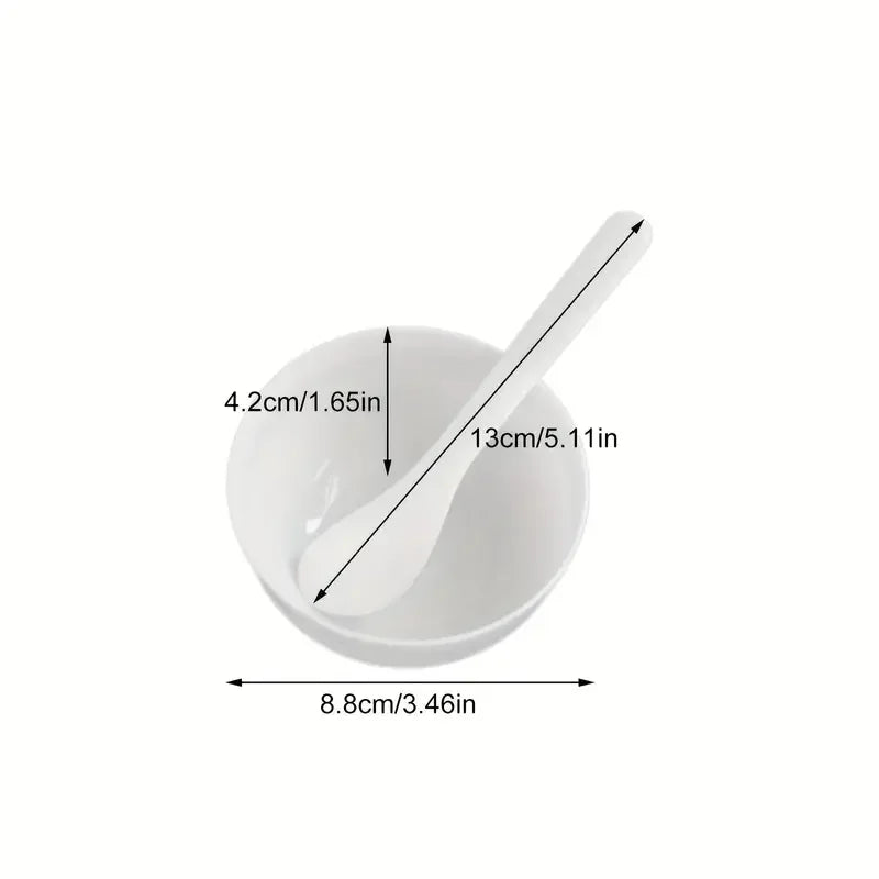 DIY Face Mask Mixing Bowl & Spoon Set – Portable Beauty Tools Face Mask Mixing Set Qme
