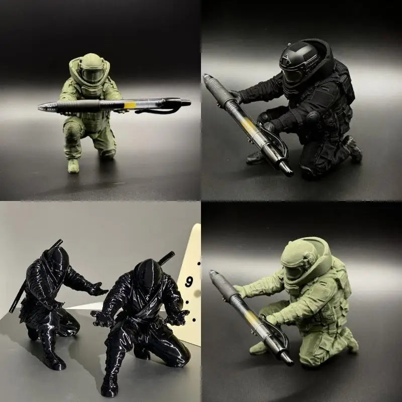3D Printed Soldier Pen Holder – Stylish Desktop Organizer Desktop Pen Holder Qme