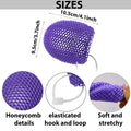Honeycomb Exfoliating Shower Finger Caps – Body Scrub Gloves Exfoliating Bath Gloves Qme Purple