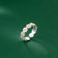 Vintage Daisy Flower Ring – Adjustable Korean Style Women's Ring Fashion Ring Qme resizable yin