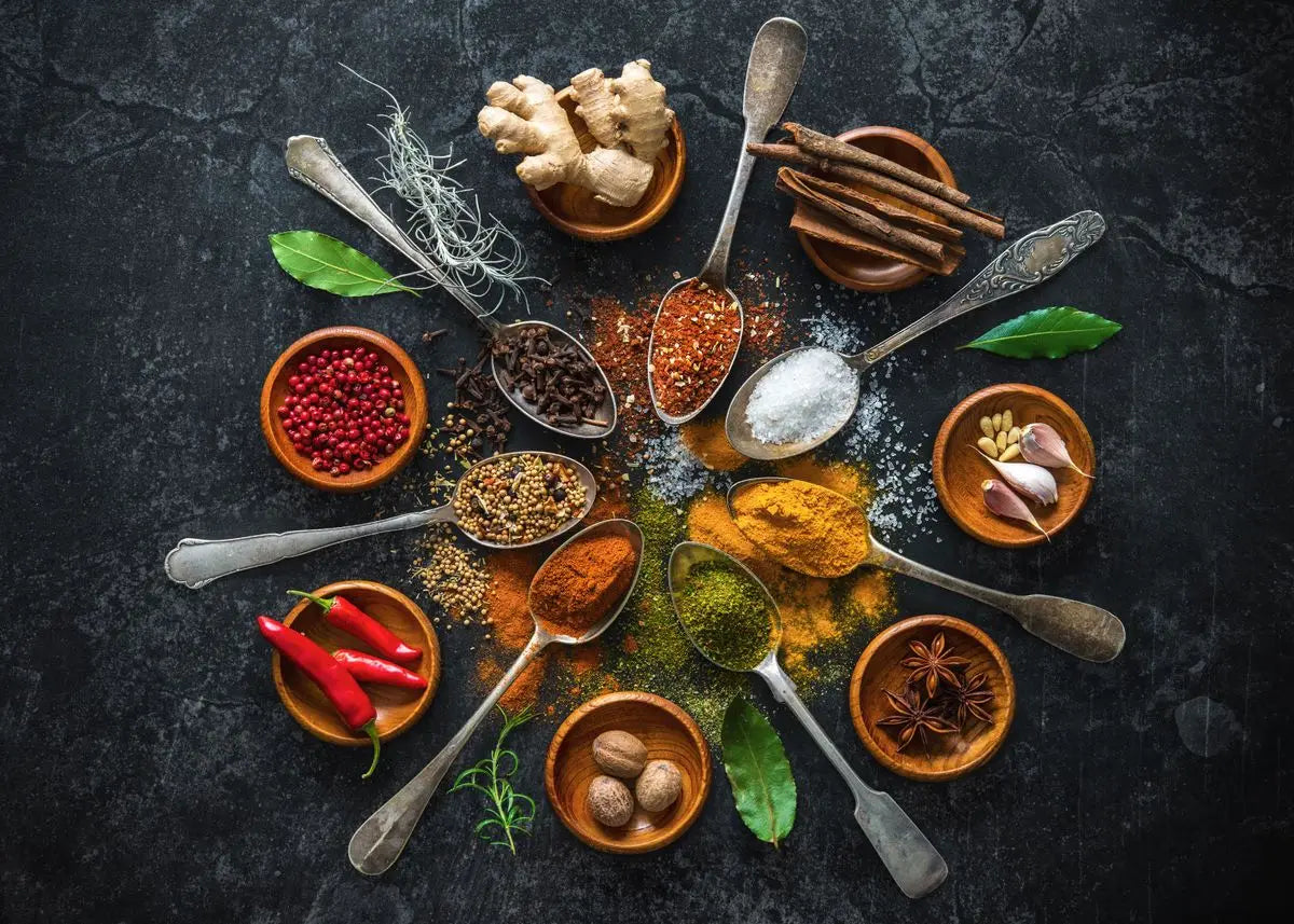 Colorful Spices Canvas Wall Art – Kitchen & Restaurant Decor