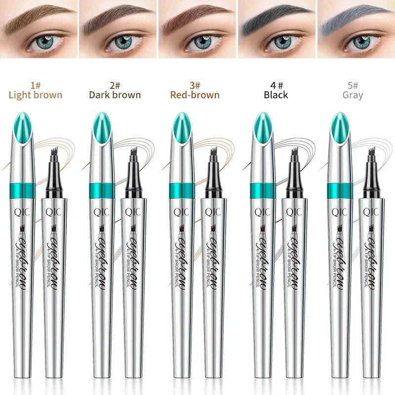 4-Point Liquid Eyebrow Pen – 5 Colors, Waterproof Brow Pencil Liquid Eyebrow Pen Qme