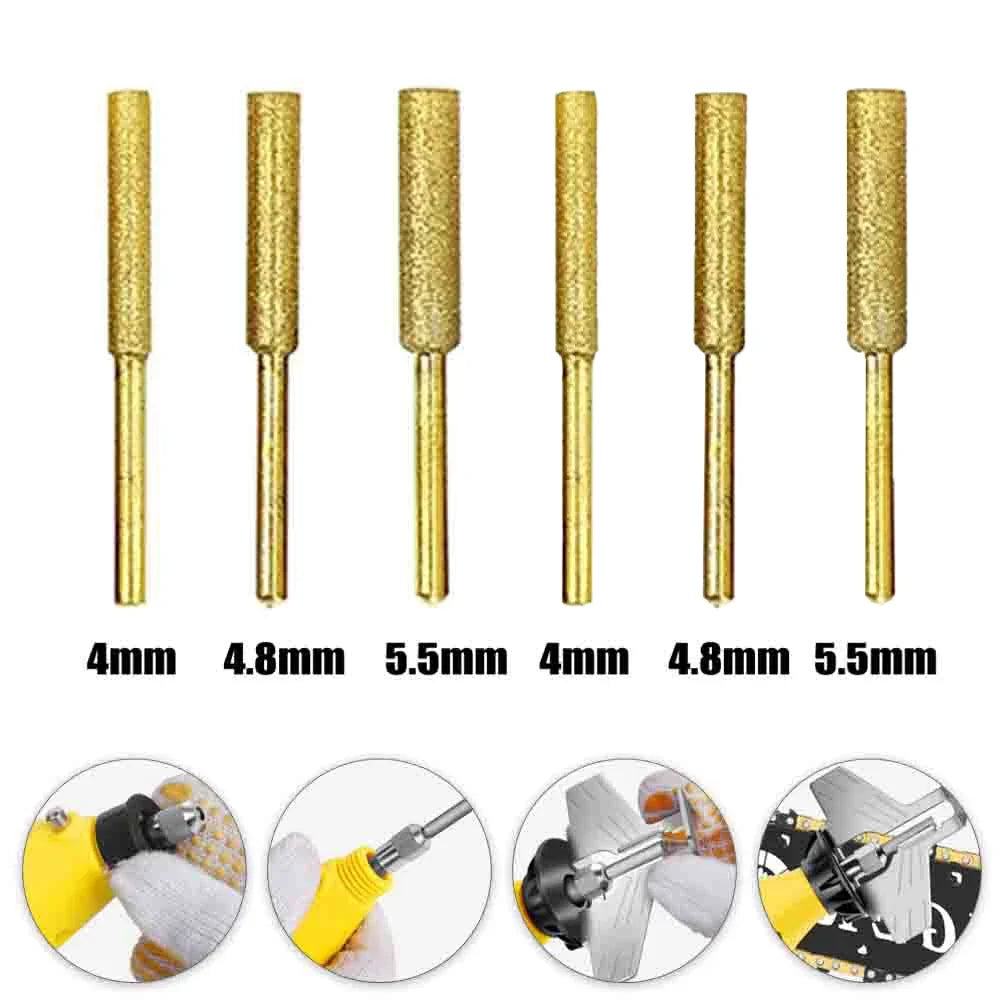 6-Piece Cylindrical Chainsaw Sharpening Stones – 4.0/4.8/5.5mm Chainsaw Sharpening Stone Qme