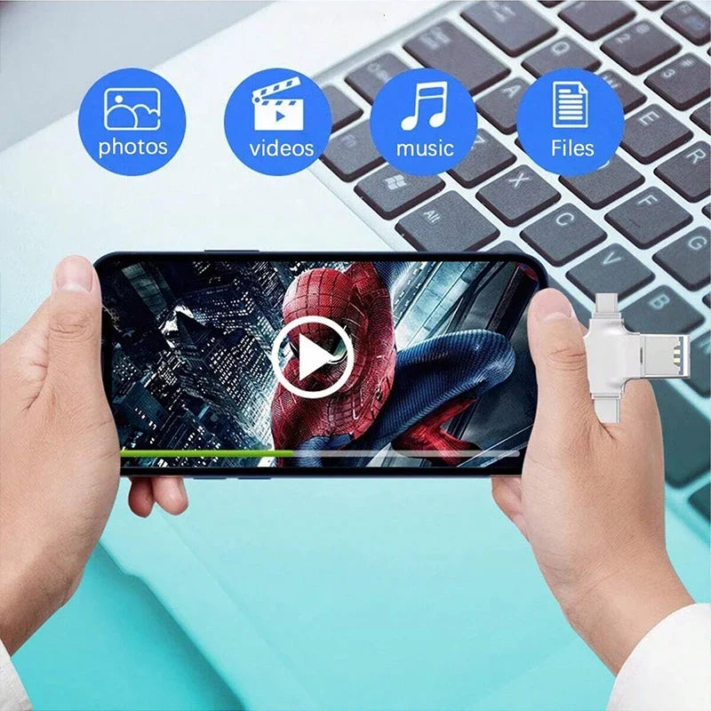 4-in-1 Card Reader USB-C OTG Adapter for iPhone & Laptop OTG Card Reader Adapter Qme
