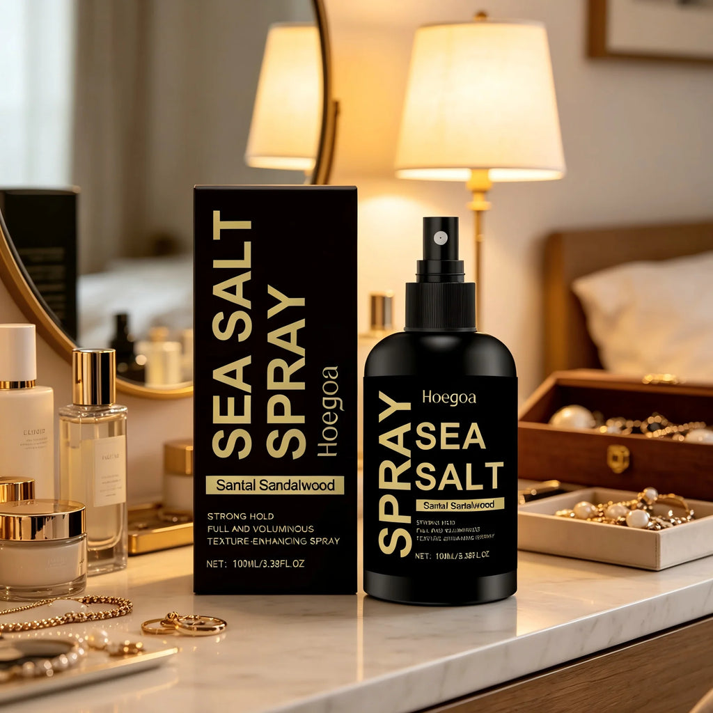 Hoegoa Sea Salt Hair Spray – Volume & Texture, Sandalwood Hair Texturizer Spray Qst