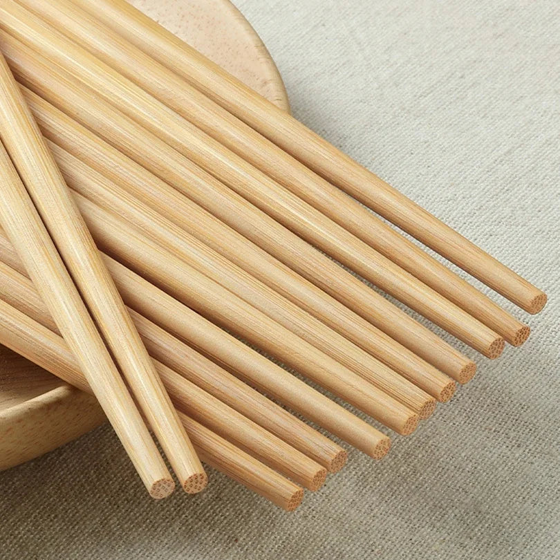 Bamboo Chopsticks Set – Unpainted, Wax-Free | 5 or 10 Pairs Bamboo Chopstick Set Qme