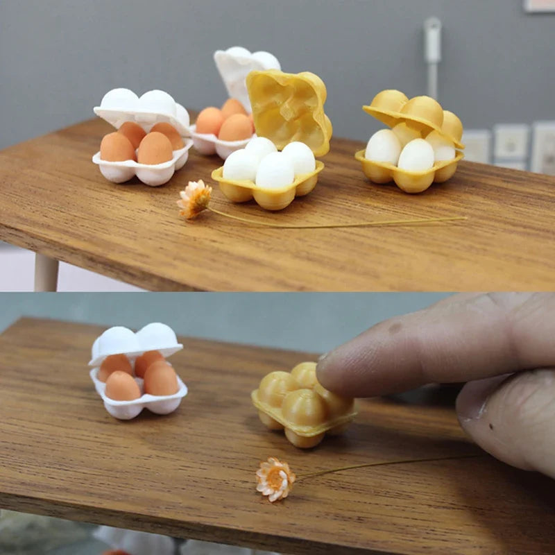 1:12 Miniature Egg Tray Dollhouse Kitchen Food Accessory Dollhouse Miniature Qme