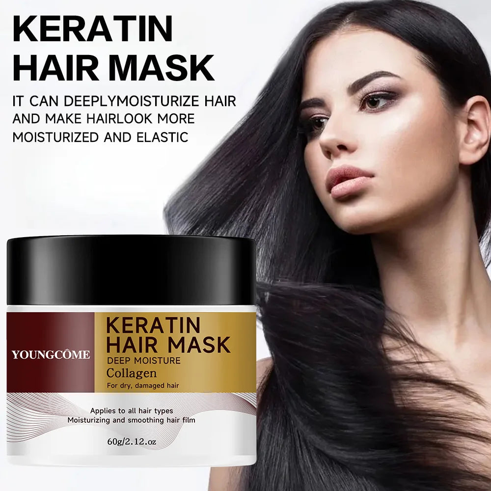 YOUNGCOME Collagen Keratin Hair Mask 30g/60g – All Hair Types Hair Mask Treatment Qst