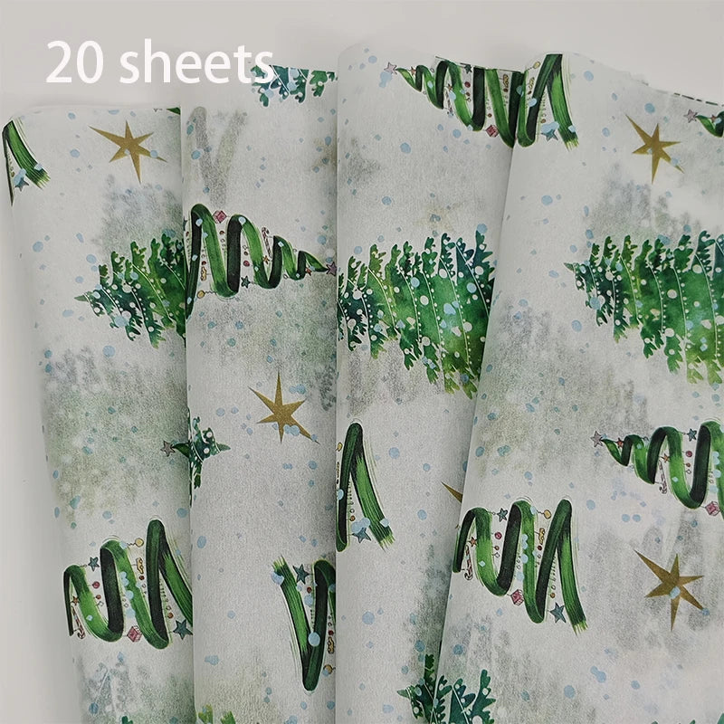Christmas Tree Tissue Paper – Colorful Gift Wrapping Sheets Gift Wrapping Paper Qme 20 sheets
