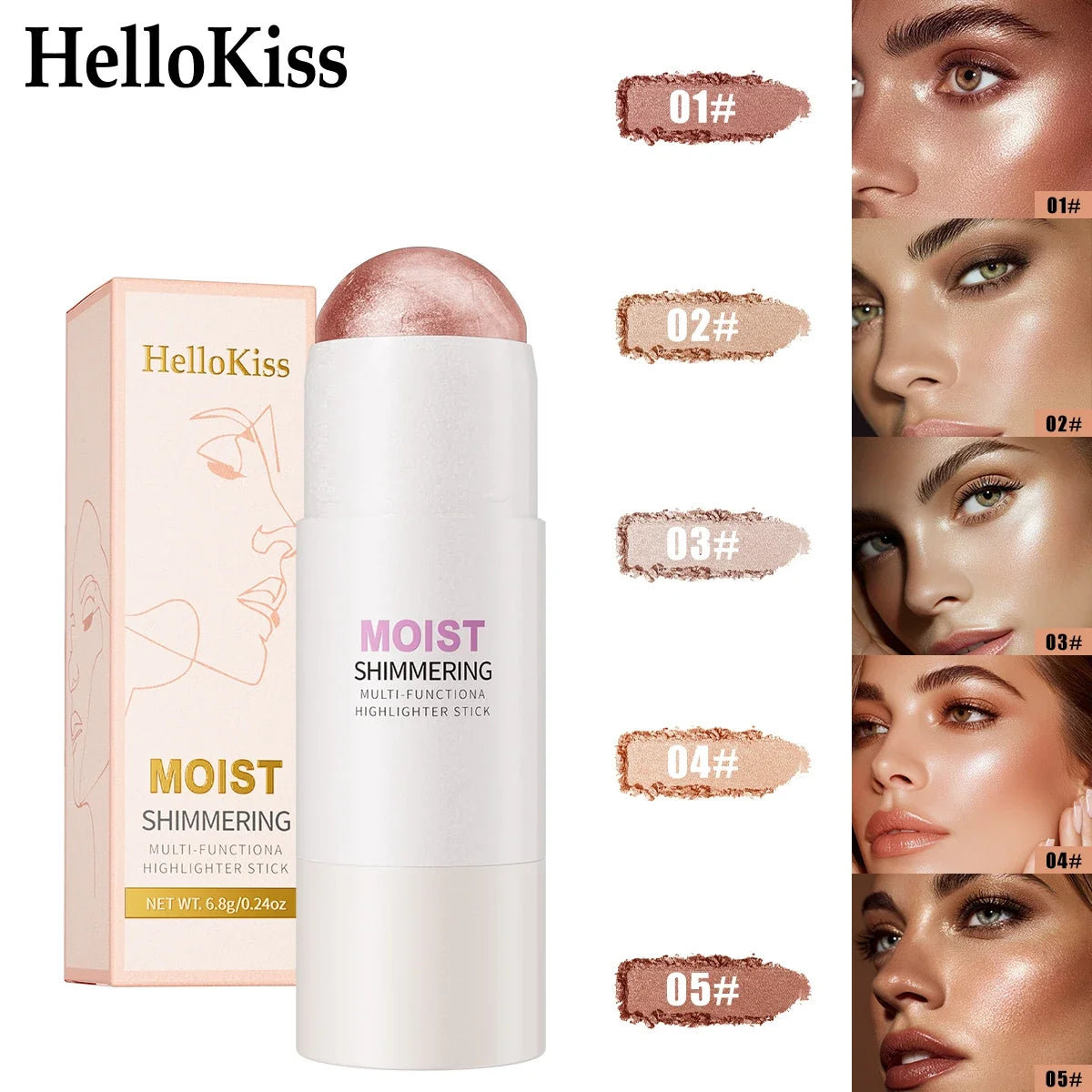 Natural Glow Highlighter Stick – Brightening Face Contour Face Highlighter Stick Qme