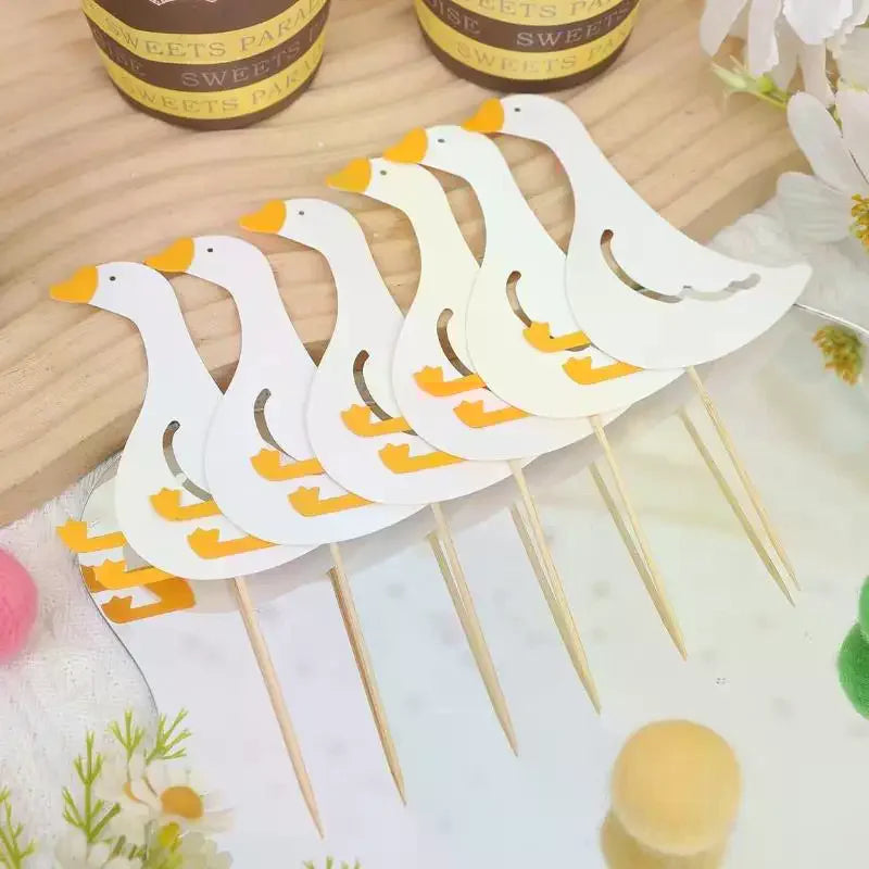Silly Goose Birthday Cake Topper Insert Cards – 24 Pcs Cake Topper Set Qme