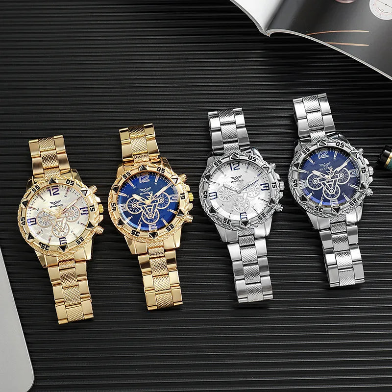 Men's Blue Light Glass Quartz Fashion Watch – 4 Colors Men's Quartz Watch Qme