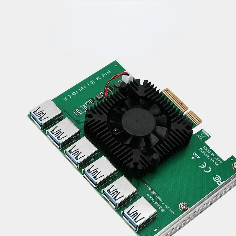 PCIe X4 to X16 USB 3.0 Riser Adapter Card – 20Gbps Extender PCIe Riser Adapter Qme green