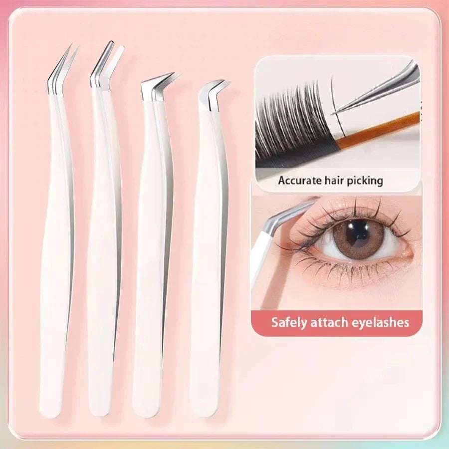 Stainless Steel Eyelash Tweezers for Lash Grafting | Qme Eyelash Tweezers Qme