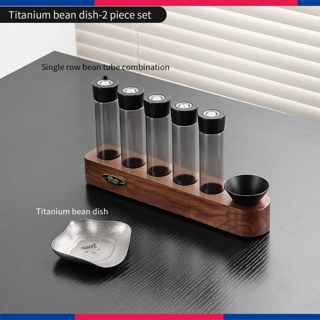 BINCOO Pure Titanium Coffee Dosing Tray & Stand Set Coffee Dosing Set Qst 2pcs Set A