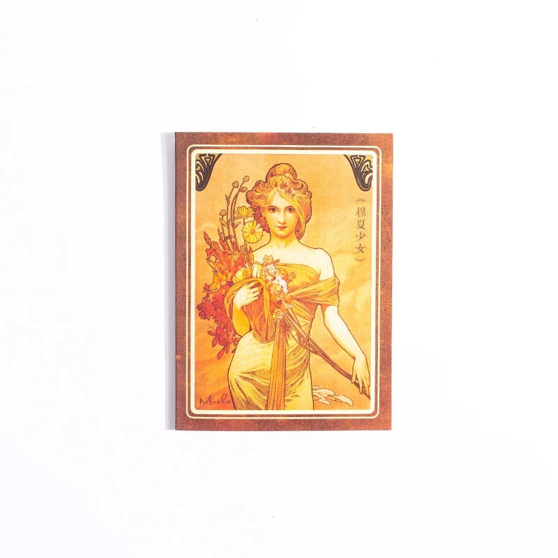 Mucha Theme Scrapbooking Stickers – DIY Decorative Labels Decorative Craft Stickers Qme