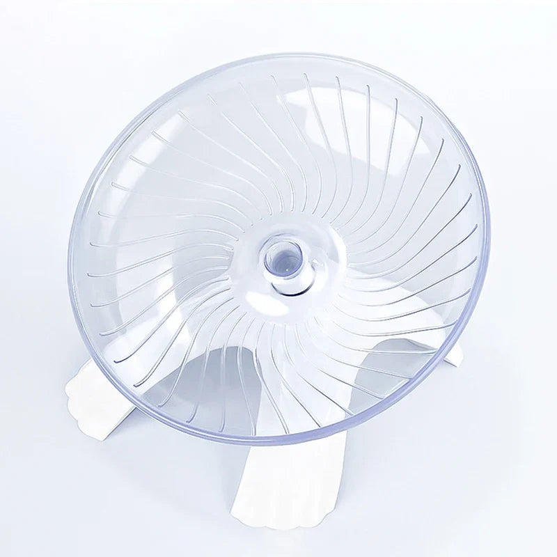 Hamster Running Wheel – Silent Rotary Jogging Toy for Small Pets Hamster Exercise Wheel Qme White