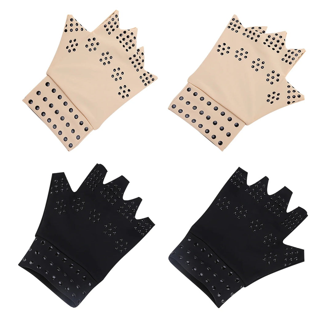 Unisex Nylon Fingerless Compression Gloves – Breathable 1 Pair Fingerless Compression Gloves Qme