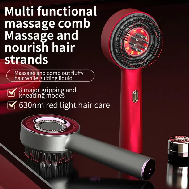 Qme Electric Vibration Scalp Massager Comb with Red Light Scalp Massager Comb Qme
