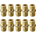 Brass Hex Nipple Pipe Fitting Adapter 1" BSP Male to Male Pipe Fitting Adapter Qme Default Title