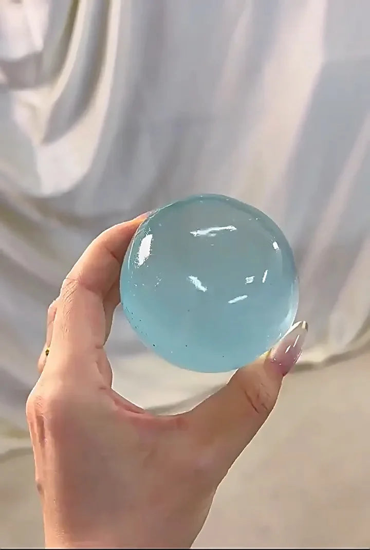 Maltose Mochi Squishy Fidget Toy – Soft TPR Sensory Ball Squishy Fidget Toy Qme Blue pinch ball