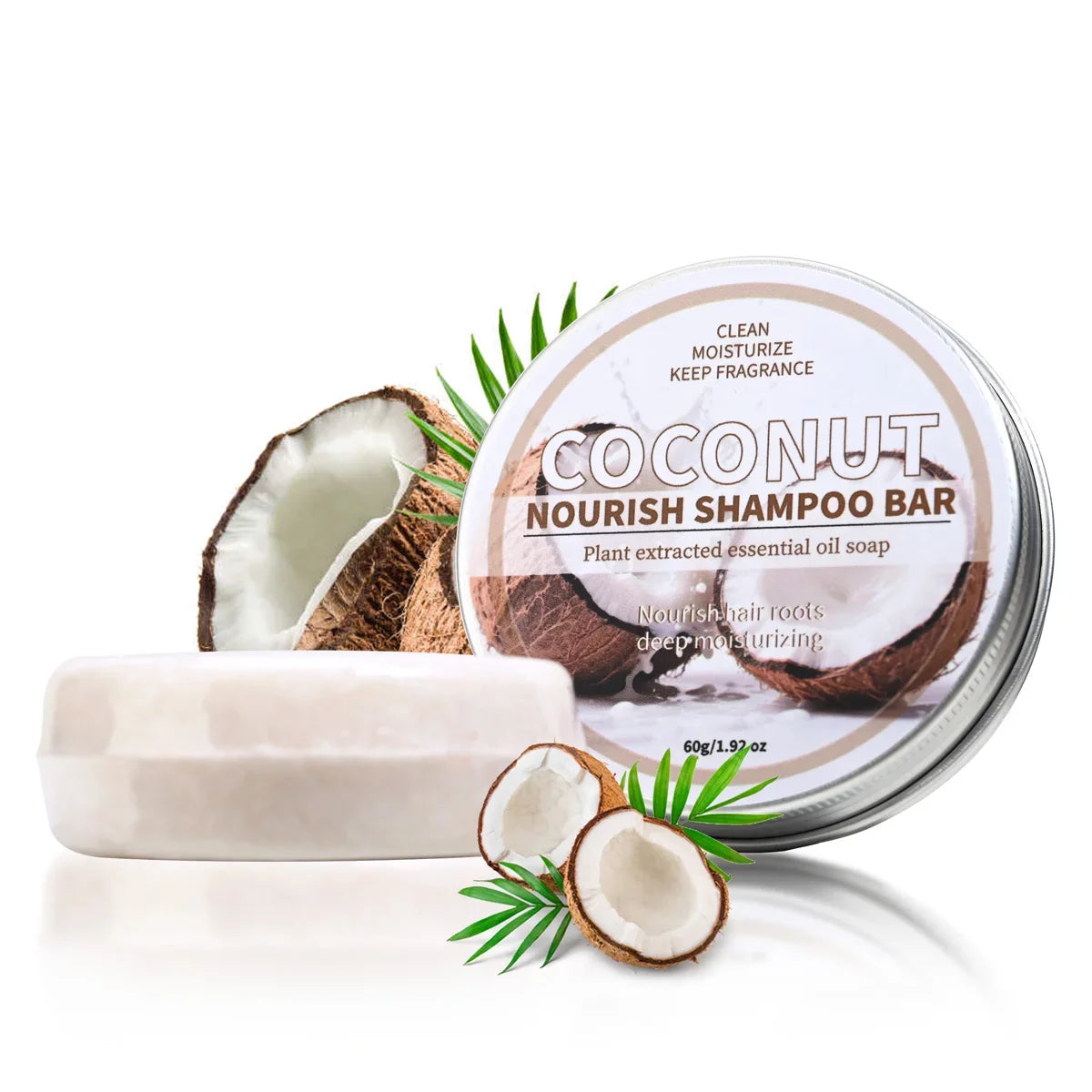 Coconut & Olive Oil Shampoo Bar – Nourishing Deep Cleanse Solid Shampoo Bar Qme