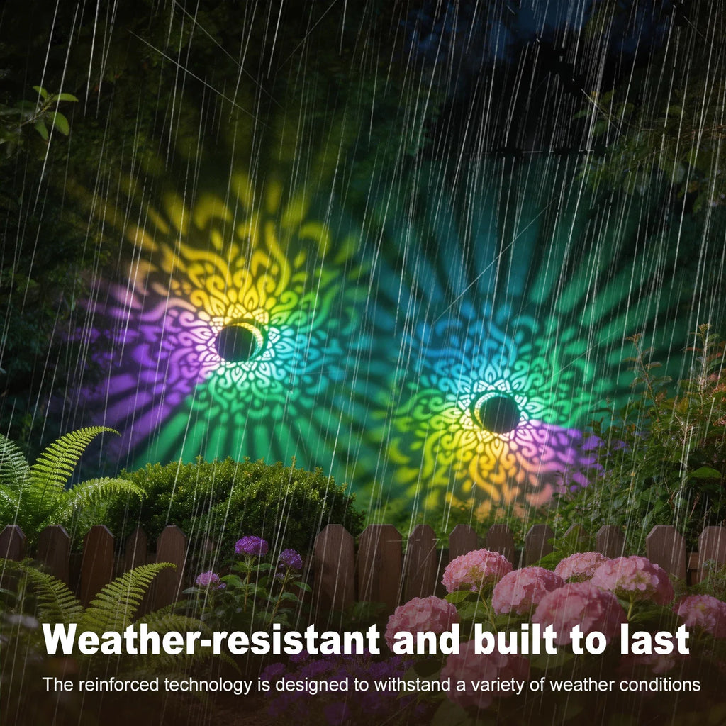 Solar Mandala Sunflower Outdoor Wall Light | Waterproof Garden Lamp Solar Outdoor Wall Light Qme
