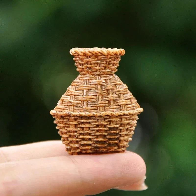 Miniature Woven Willow Basket – Dollhouse & Craft Accessory Miniature Craft Accessory Qme