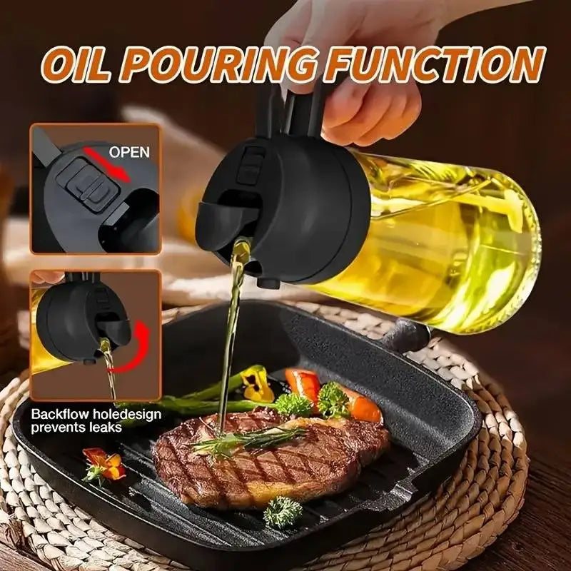 Glass Oil Spray Dispenser Bottle 470ml | BBQ, Baking & Cooking Oil Spray Dispenser Qme